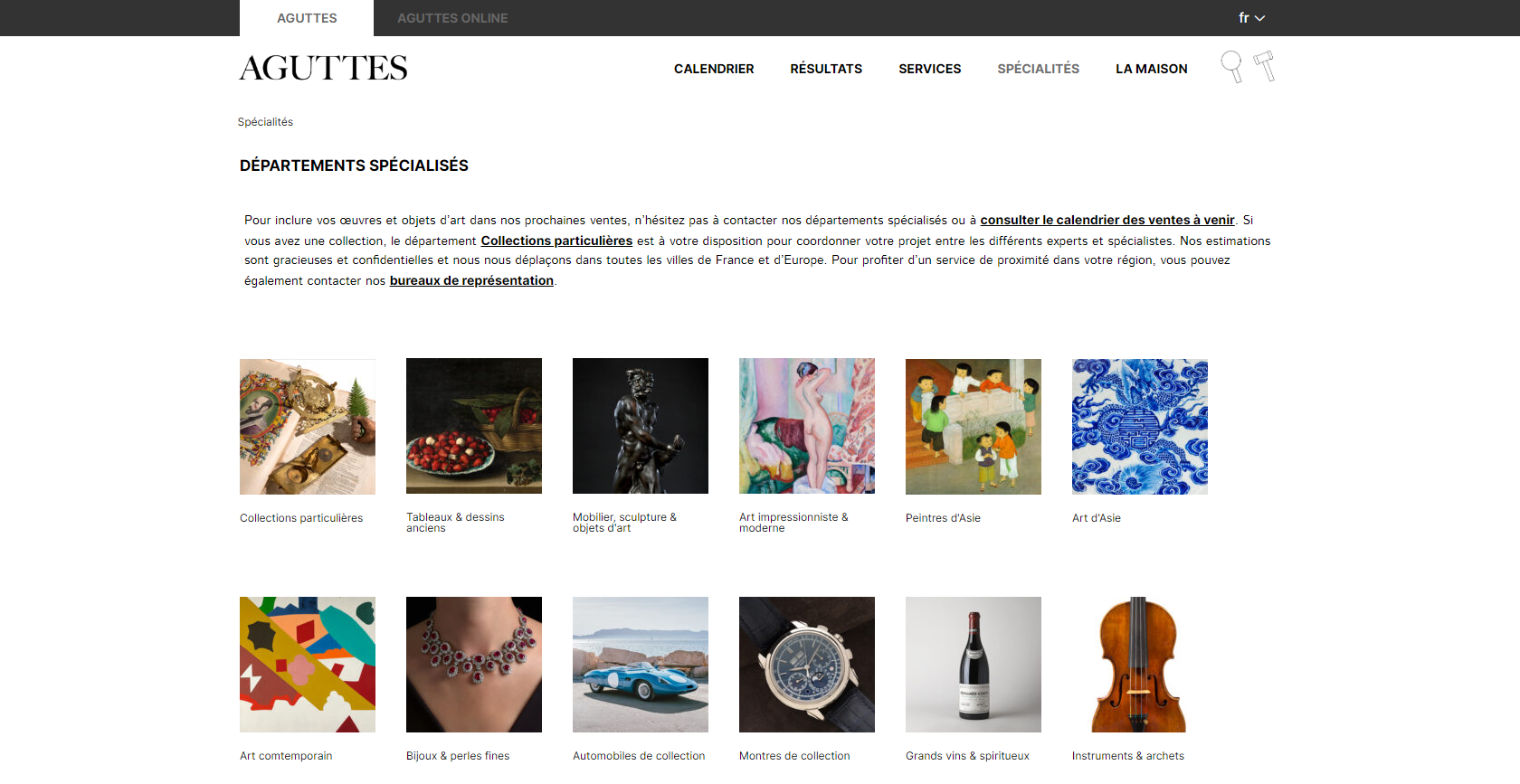 Page d'accueil Aguttes